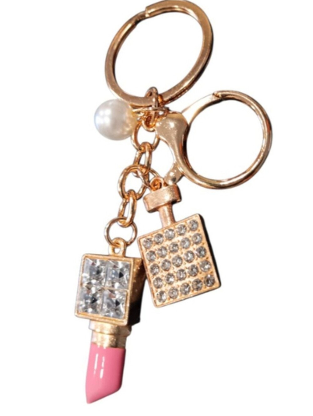 Bling Lipstick/Pearl Bag Charm/Key Chain NWT - Picture 3 of 6